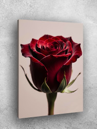 Постер на холсте &amp;quot;Бордовая роза крупным планом&amp;quot;