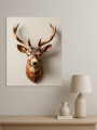 Постер на холсте &amp;quot;Деревянный олень с рогами&amp;quot; 
