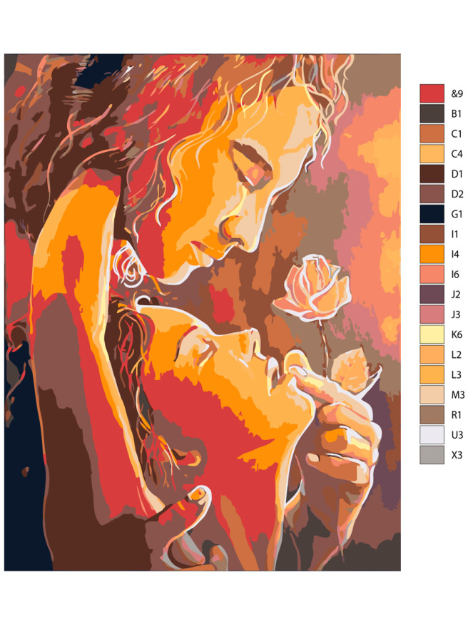 Raqamlar bo&amp;#039;yicha rasm &amp;quot;Atirgul bilan sevishganlar&amp;quot;