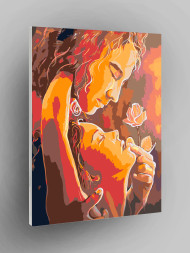 Картина по номерам &amp;quot;Влюблённые с розой&amp;quot;