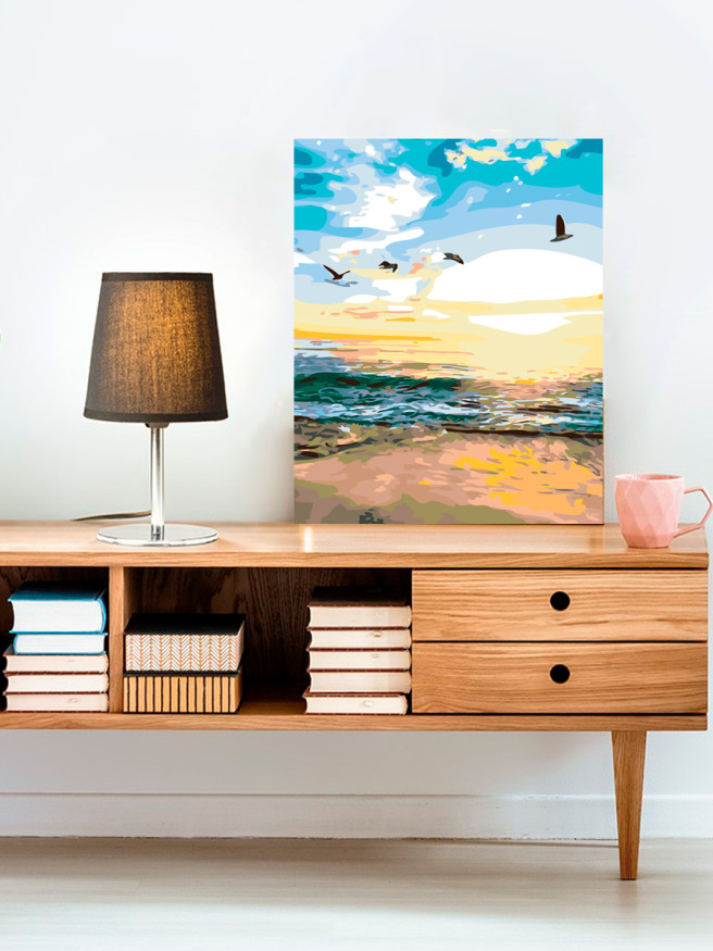 Raqamlar bo&amp;#039;yicha rasm &amp;quot;Dengizda quyosh chiqishi&amp;quot;