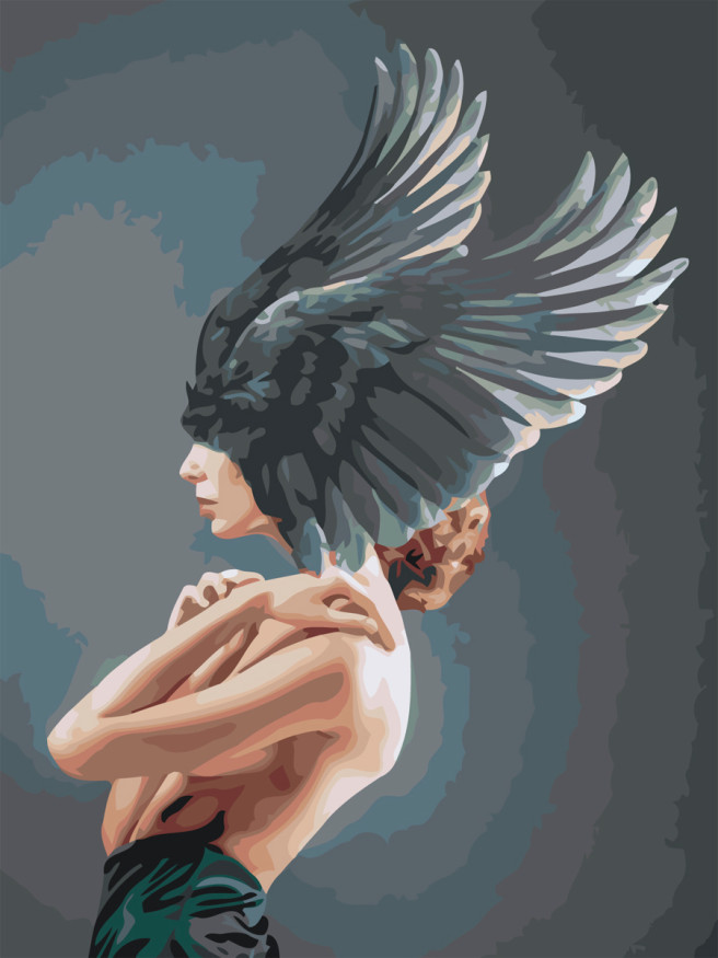 Картина по номерам &amp;quot;Крылья на голове&amp;quot;