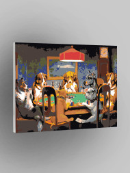 Raqamlar bo&#039;yicha rasm &quot;Poker stoli atrofidagi kuchuklar&quot;