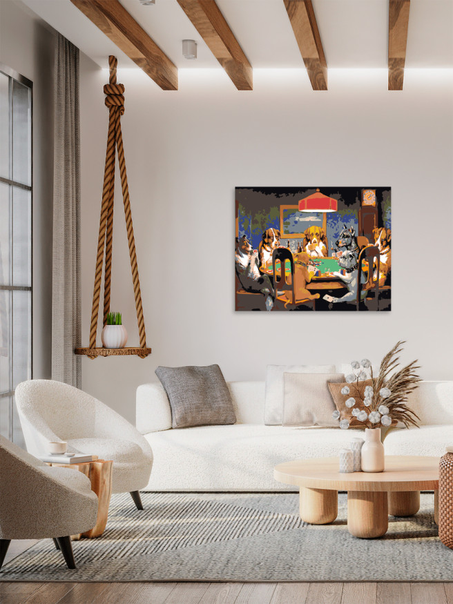 Raqamlar bo&amp;#039;yicha rasm &amp;quot;Poker stoli atrofidagi kuchuklar&amp;quot;