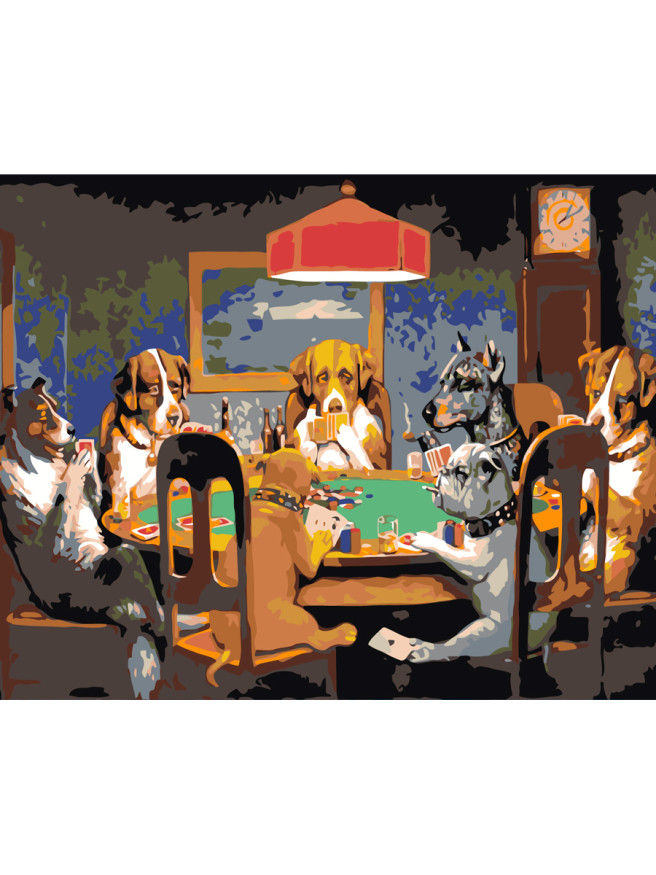 Raqamlar bo&amp;#039;yicha rasm &amp;quot;Poker stoli atrofidagi kuchuklar&amp;quot;