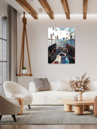 Raqamlar bo'yicha rasm "Dengiz bo'yidagi chaykalar"