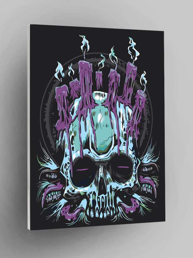 Картина по номерам &amp;quot;Череп со свечами&amp;quot;