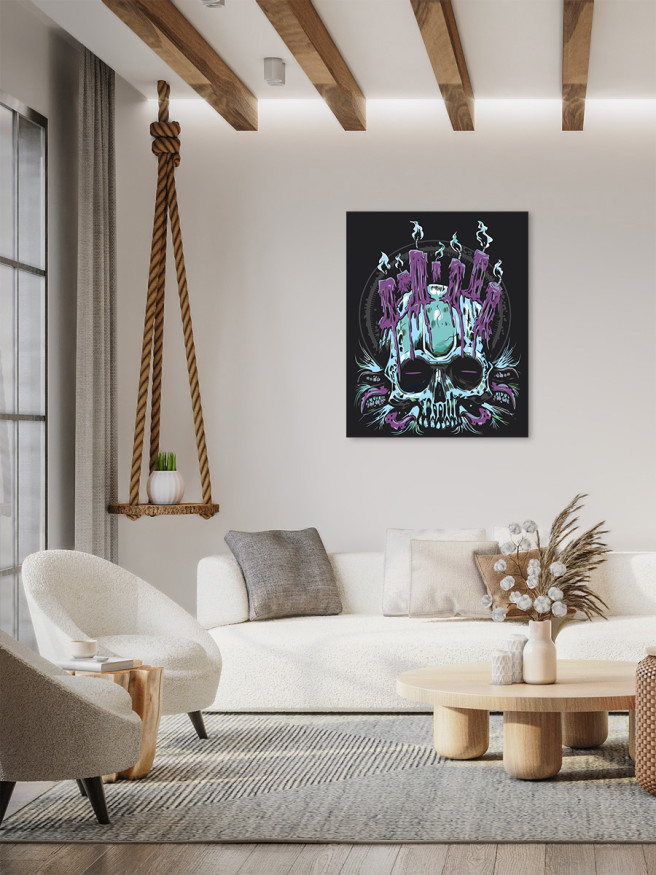 Картина по номерам &amp;quot;Череп со свечами&amp;quot;