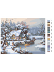 Raqamlar bo'yicha rasm "O'rmonda qish"