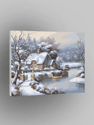 Raqamlar bo'yicha rasm "O'rmonda qish"