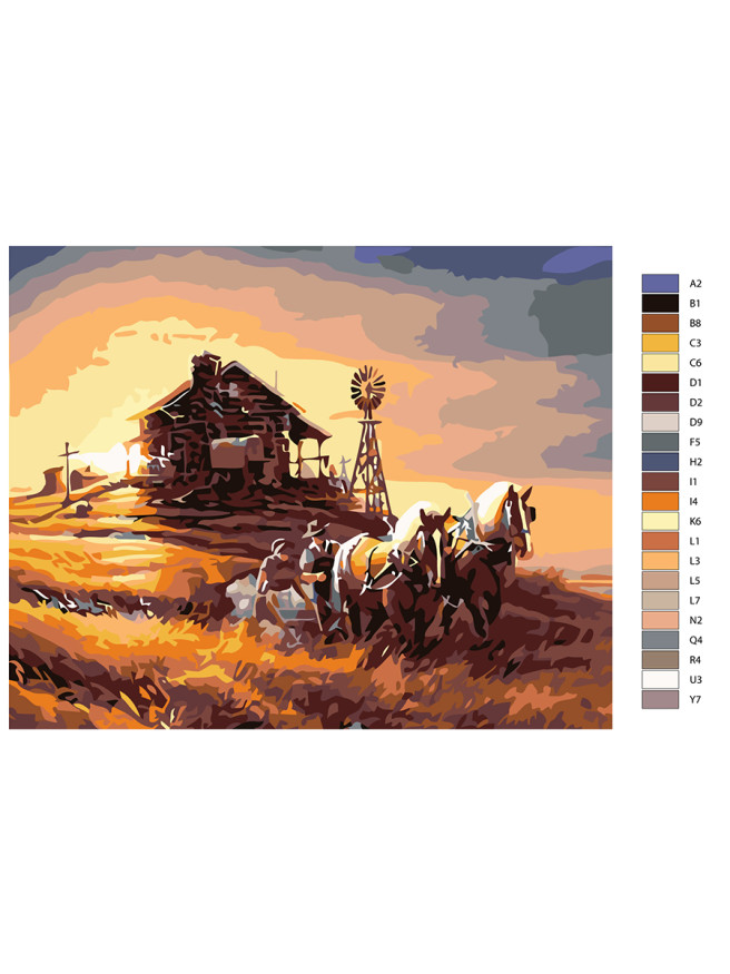 Картина по номерам &amp;quot;Деревня&amp;quot;