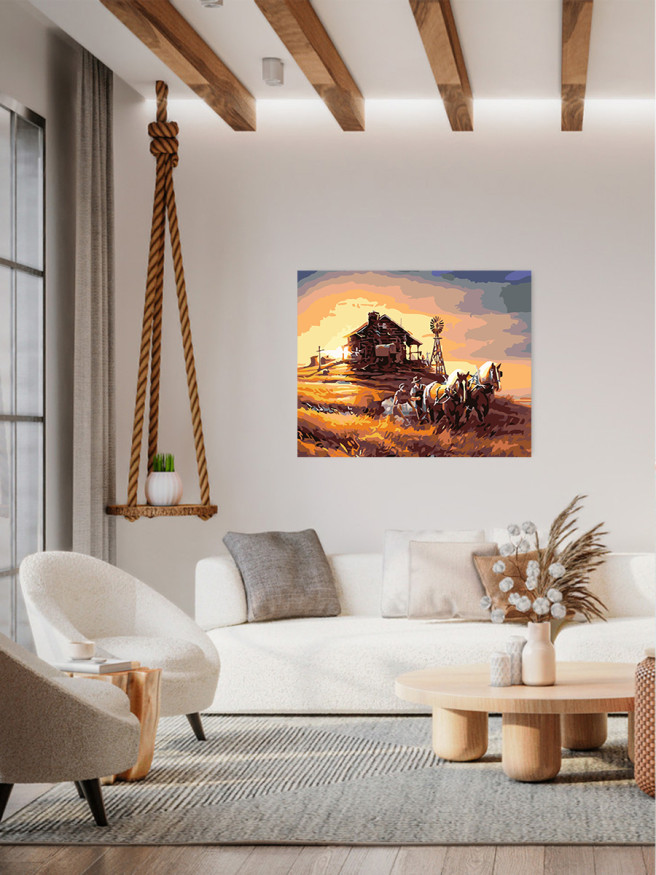 Картина по номерам &amp;quot;Деревня&amp;quot;