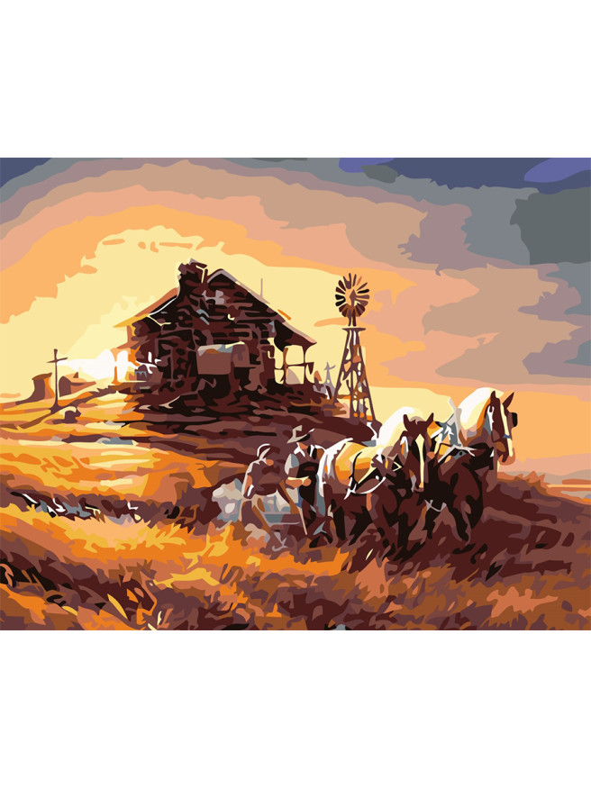 Картина по номерам &amp;quot;Деревня&amp;quot;