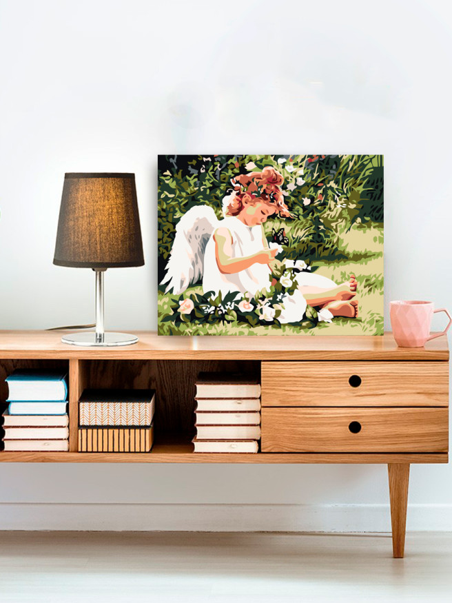 Картина по номерам &amp;quot;Ангелочек играет&amp;quot;