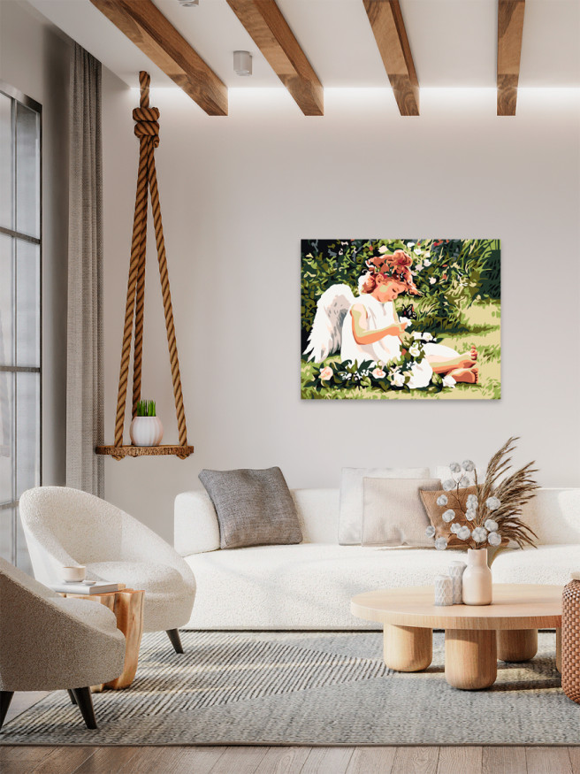 Картина по номерам &amp;quot;Ангелочек играет&amp;quot;