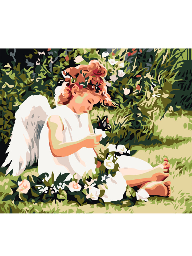 Картина по номерам &amp;quot;Ангелочек играет&amp;quot;