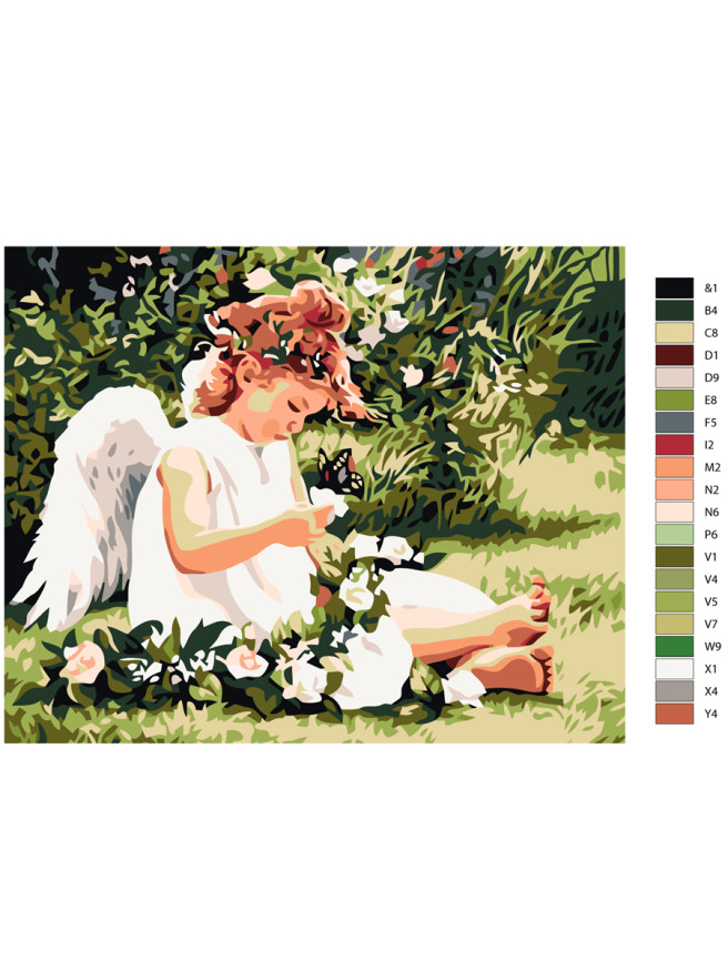 Картина по номерам &amp;quot;Ангелочек играет&amp;quot;