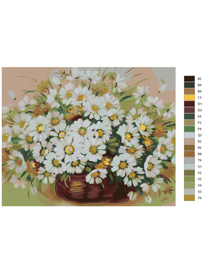 Картина по номерам &amp;quot;Ромашки в вазе&amp;quot;