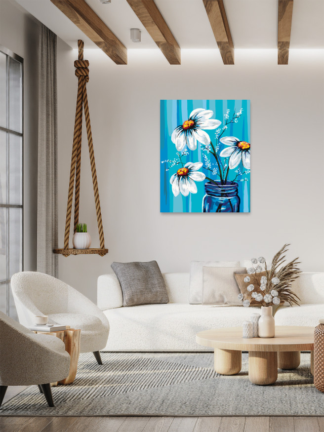 Картина по номерам &amp;quot;Ромашки в стакане&amp;quot;