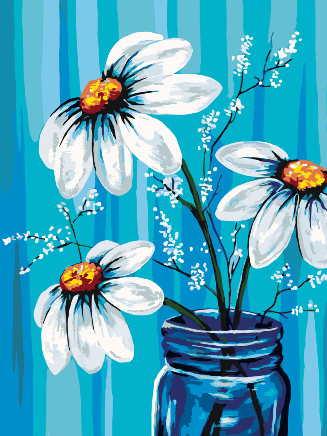 Картина по номерам &amp;quot;Ромашки в стакане&amp;quot;