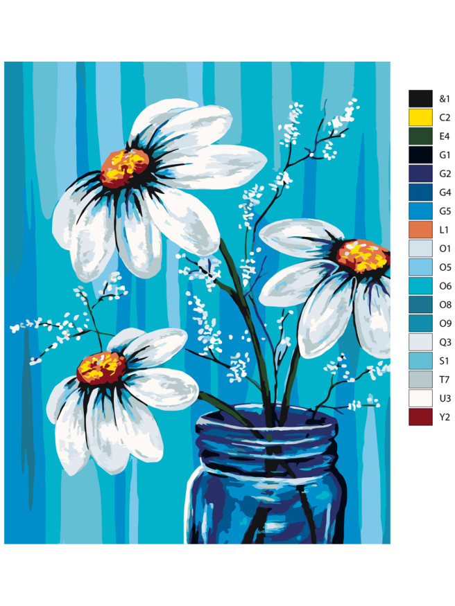 Картина по номерам &amp;quot;Ромашки в стакане&amp;quot;