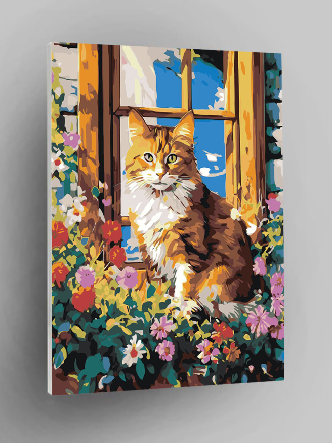 Raqamlar bo&amp;#039;yicha rasm &amp;quot;Gullardagi mushuk&amp;quot;