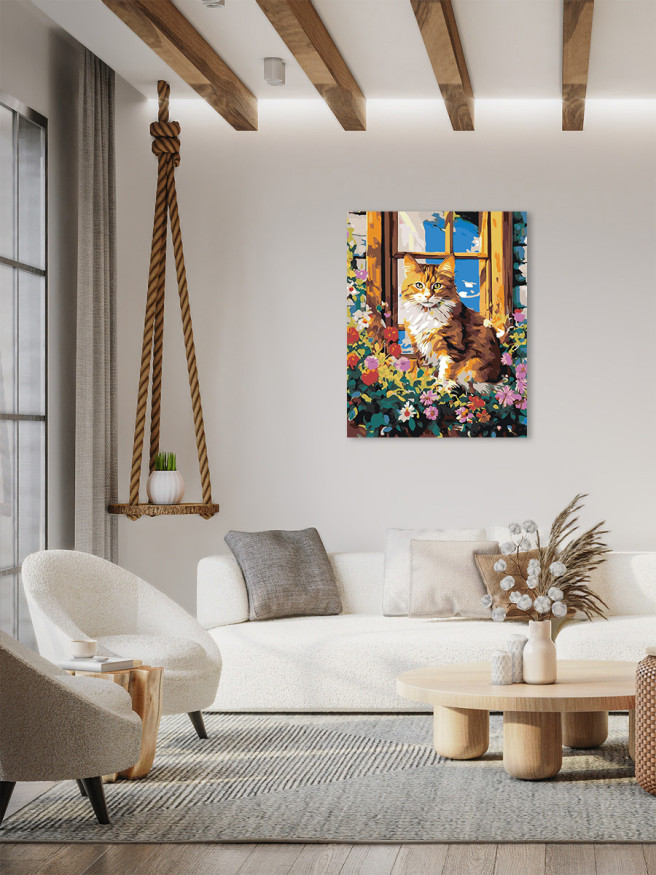 Raqamlar bo&amp;#039;yicha rasm &amp;quot;Gullardagi mushuk&amp;quot;