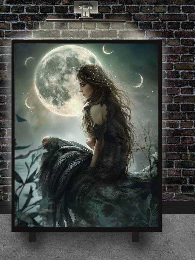 Постер на холсте &amp;quot;Лунная фея в ночи&amp;quot;