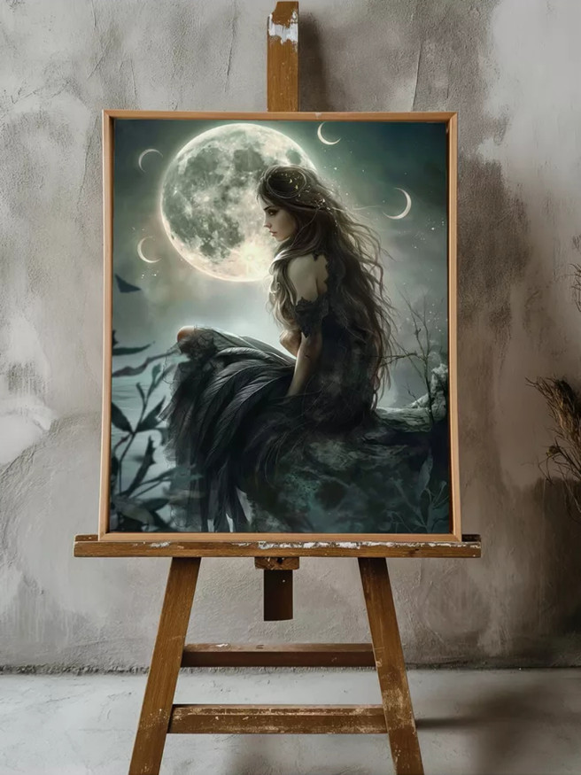 Постер на холсте &amp;quot;Лунная фея в ночи&amp;quot;