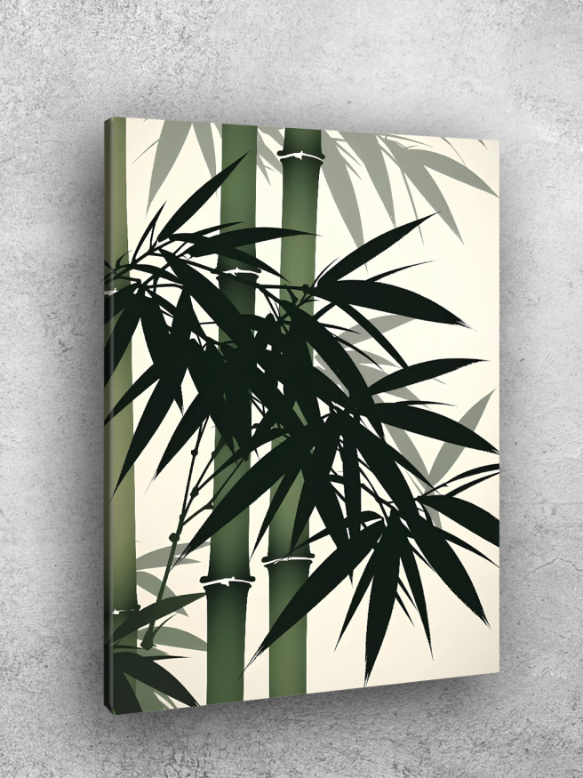 Holstga bosilgan poster &amp;quot;Yashil bambuk poyalari&amp;quot;