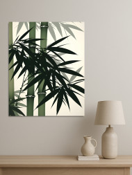 Holstga bosilgan poster &quot;Yashil bambuk poyalari&quot;