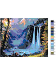 Raqamlar bo'yicha rasm "Jungliyada sharshara"