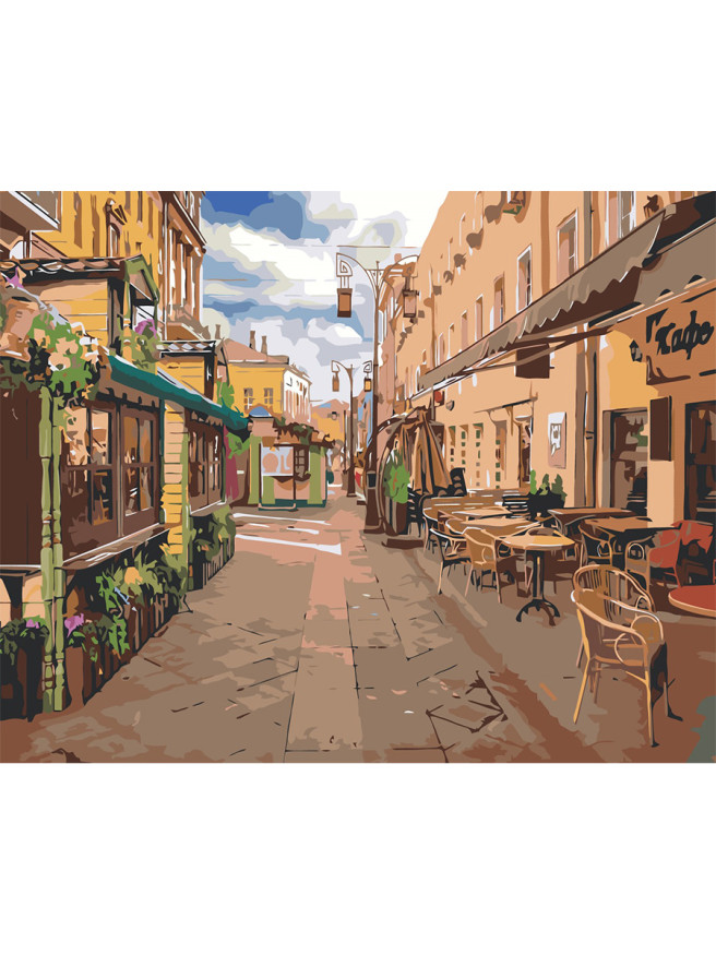 Картина по номерам &amp;quot;Уютное кафе&amp;quot;