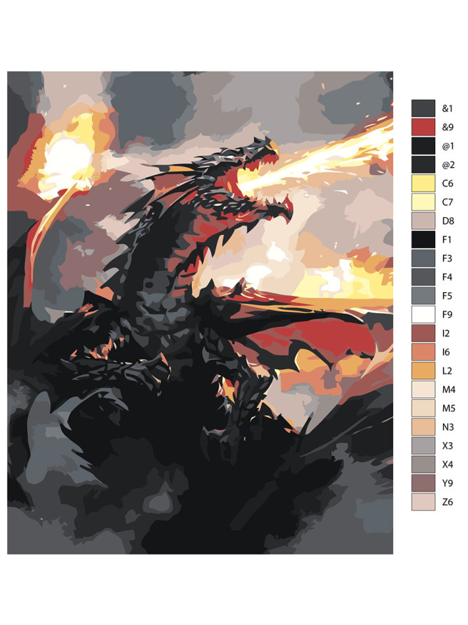 Raqamlar bo&amp;#039;yicha rasm &amp;quot;G&amp;#039;azablangan ajdaho&amp;quot;