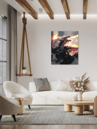 Картина по номерам &amp;quot;Разгневанный дракон&amp;quot;