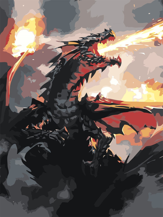 Raqamlar bo&amp;#039;yicha rasm &amp;quot;G&amp;#039;azablangan ajdaho&amp;quot;