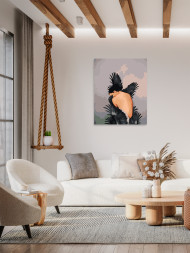 Картина по номерам &amp;quot;Девушка укрывается в крылья&amp;quot;