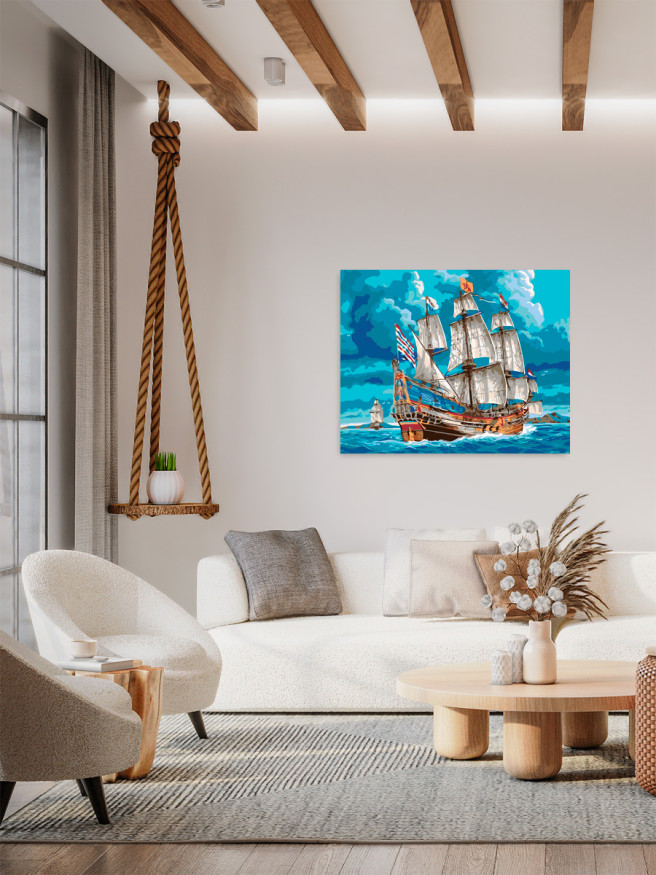 Raqamlar bo&amp;#039;yicha rasm &amp;quot;G&amp;#039;azablangan dengizdagi kema&amp;quot;