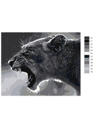 Raqamlar bo'yicha rasm "Yovuz sher"