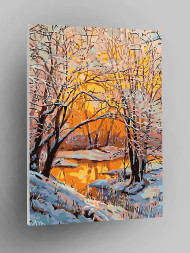 Raqamlar bo'yicha rasm "O'rmonda qish"