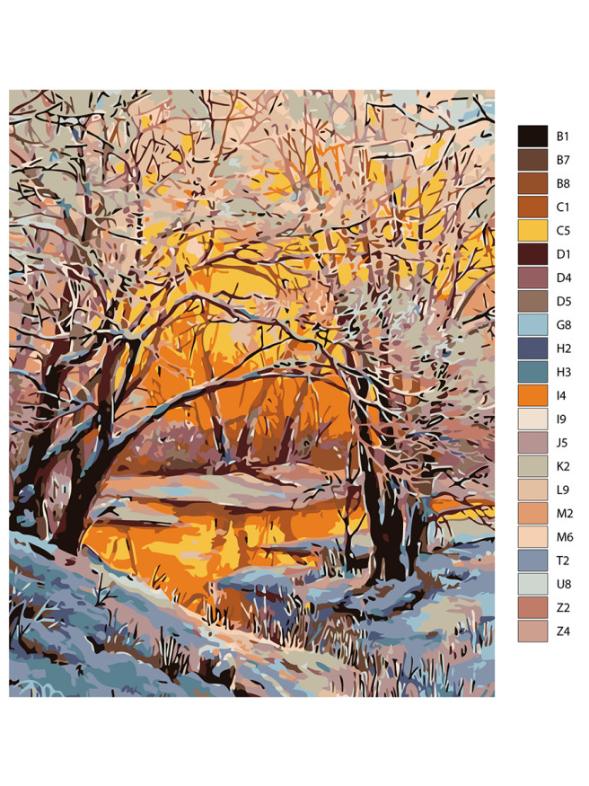 Raqamlar bo&amp;#039;yicha rasm &amp;quot;O&amp;#039;rmonda qish&amp;quot;