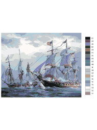 Картина по номерам &amp;quot;Корабли в море&amp;quot;