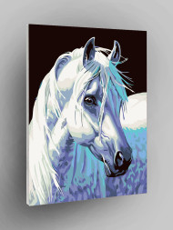 Raqamlar bo'yicha rasm "Oq ot"