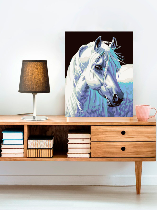 Картина по номерам &amp;quot;Белая лошадь&amp;quot;