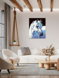 Raqamlar bo'yicha rasm "Oq ot"