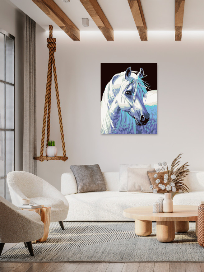 Картина по номерам &amp;quot;Белая лошадь&amp;quot;