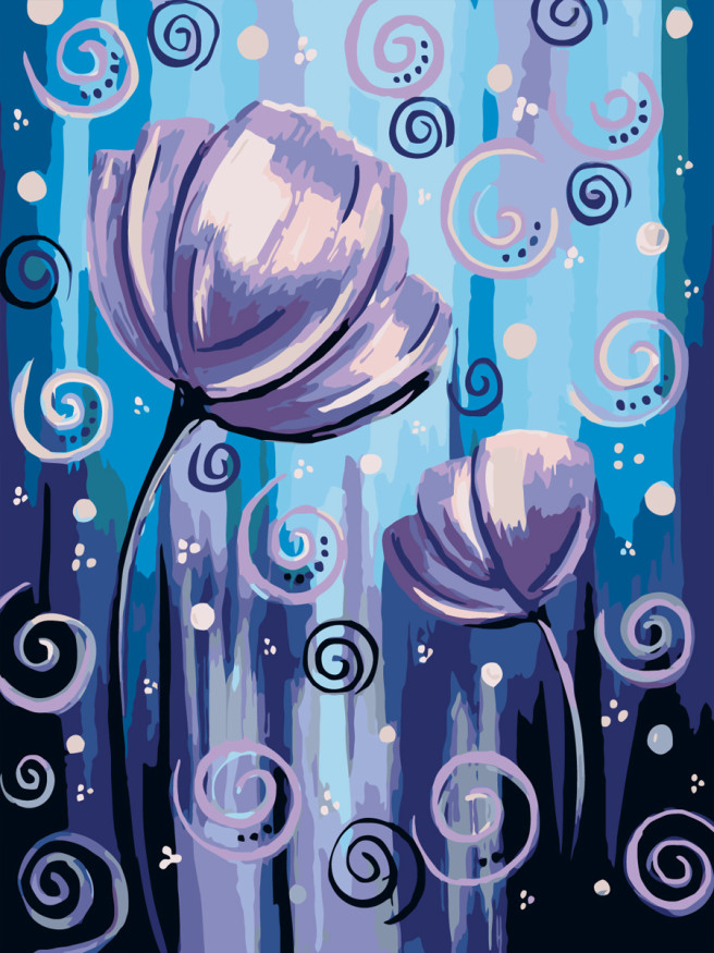 Картина по номерам &amp;quot;Фиолетовые цветы&amp;quot;