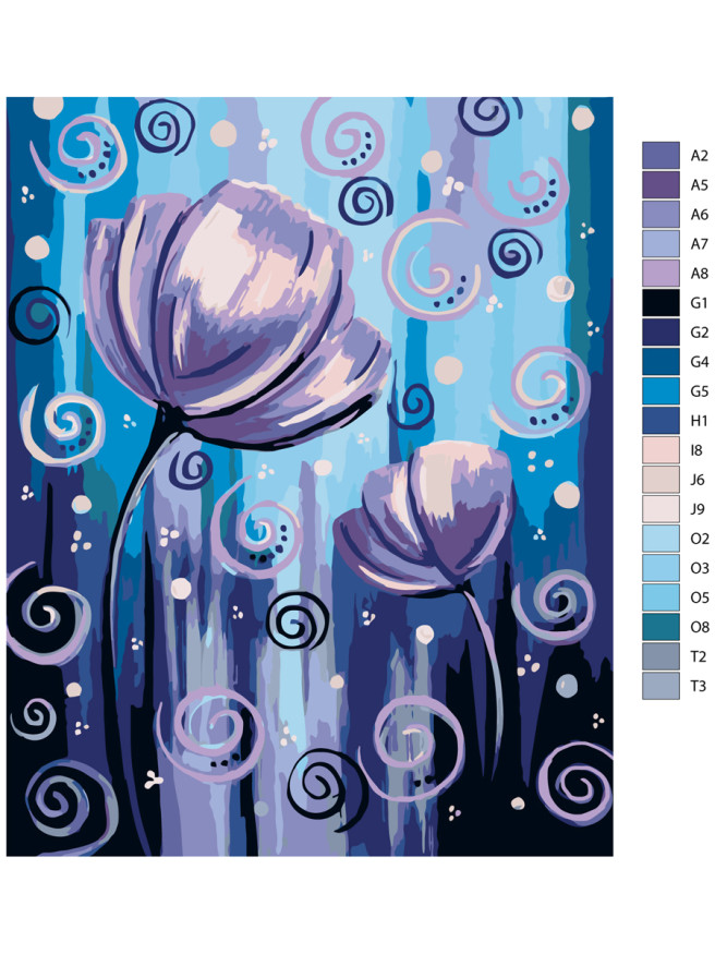 Картина по номерам &amp;quot;Фиолетовые цветы&amp;quot;