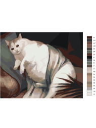 Raqamlar bo&#039;yicha rasm &quot;Qayg&#039;uli semiz mushuk mem&quot;