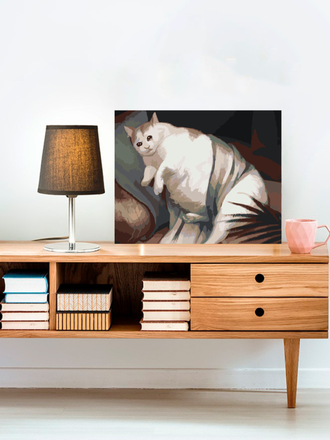 Raqamlar bo&amp;#039;yicha rasm &amp;quot;Qayg&amp;#039;uli semiz mushuk mem&amp;quot;